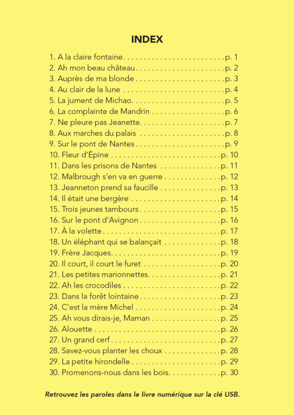30 chansons traditionnelles françaises et comptines d'autrefois (Clé USB) – Image 4