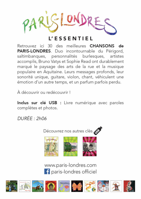 Best of : L'Essentiel - Les 30 meilleurs chansons de Paris-Londres 2000-2012 (Clé USB) – Image 2